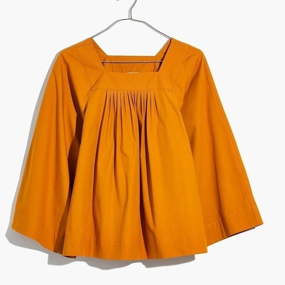 Madewell Square-Neck Top XSmall Gold mustard color T21 - Picture 9 of 11